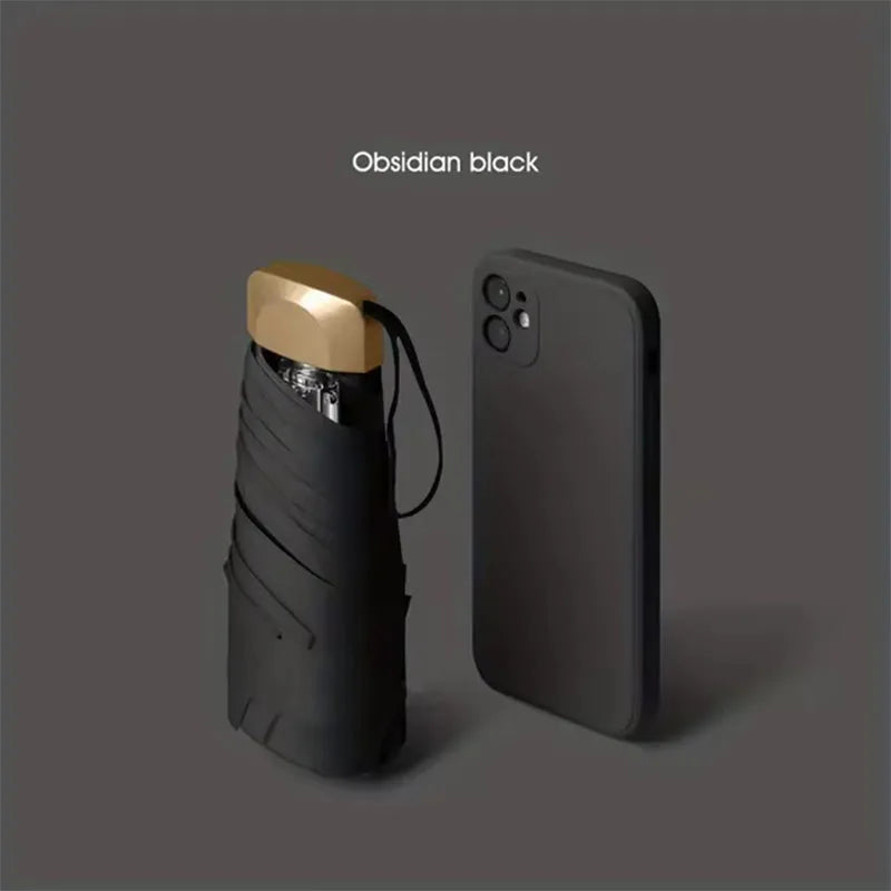 Compact Mini Sunshade Umbrella Foldable & Lightweight Black
