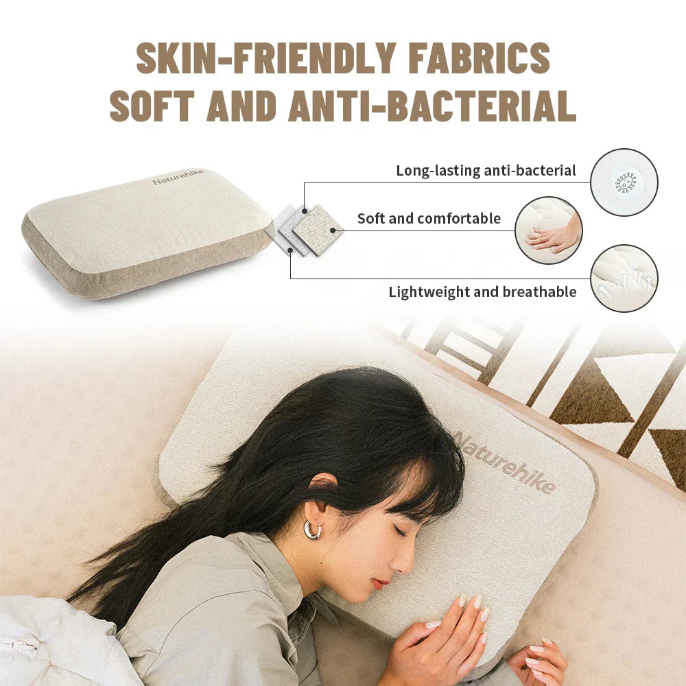 Memory Foam Comfort Square Pillow For Camping & Travel