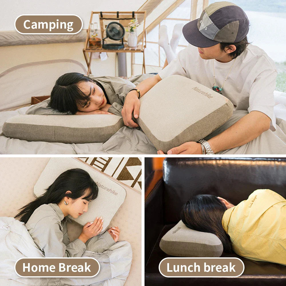 Memory Foam Comfort Square Pillow For Camping & Travel