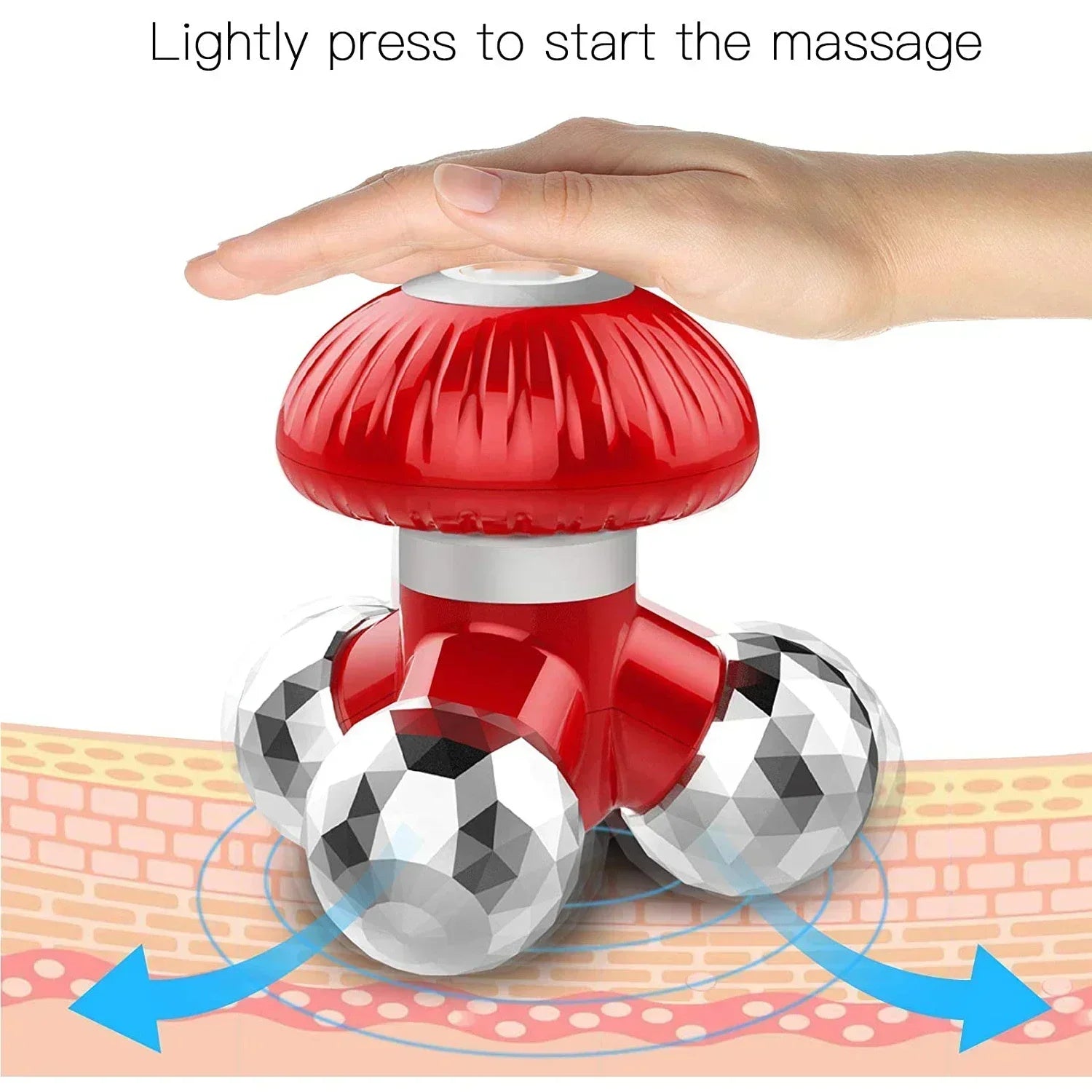 4-In-1 Handheld Vibrating Massager Portable Mini Massager Red