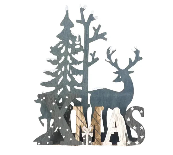 Wooden Reindeer Christmas Ornaments For Home Decor(60Pcs )