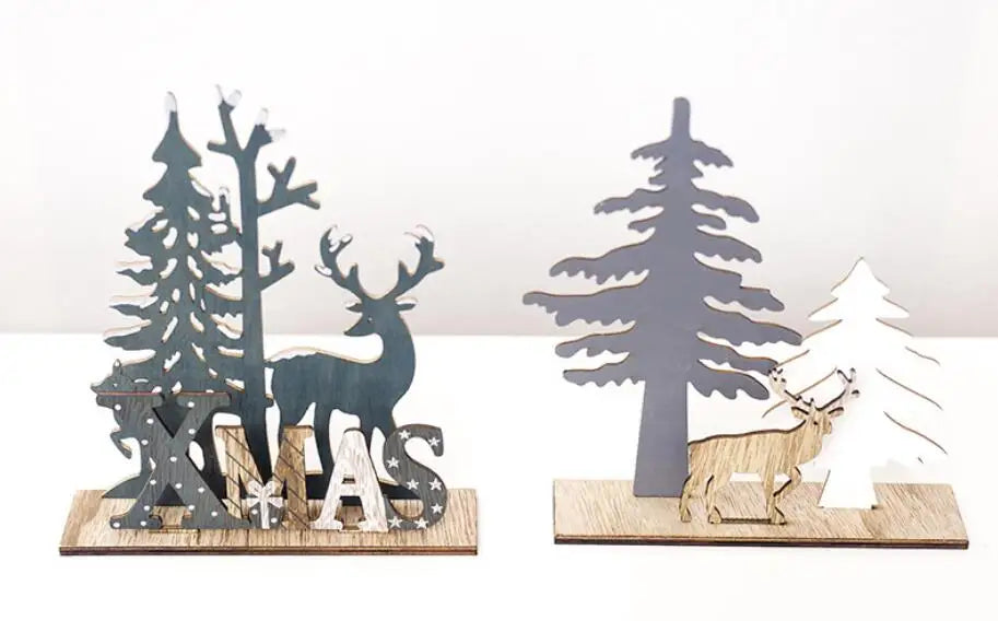 Wooden Reindeer Christmas Ornaments For Home Decor(60Pcs )