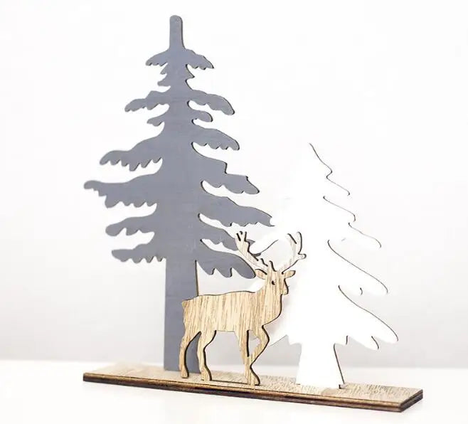 Wooden Reindeer Christmas Ornaments For Home Decor(60Pcs )