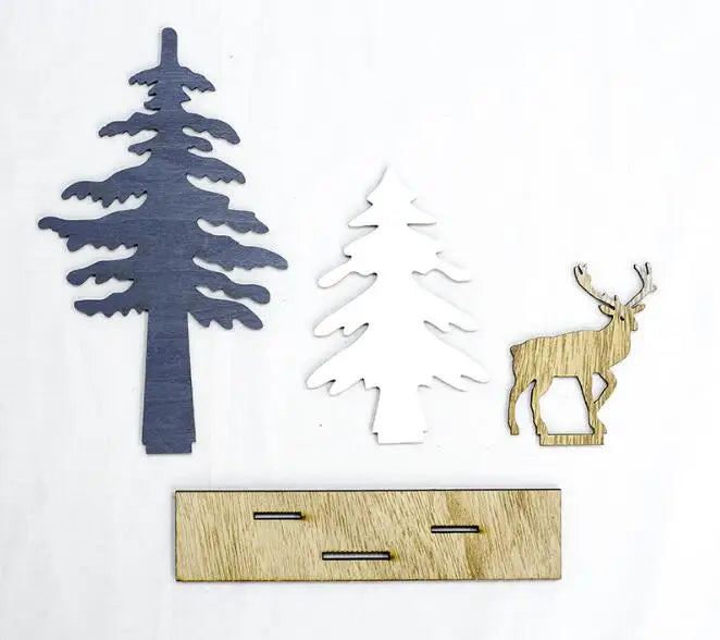 Wooden Reindeer Christmas Ornaments For Home Decor(60Pcs )
