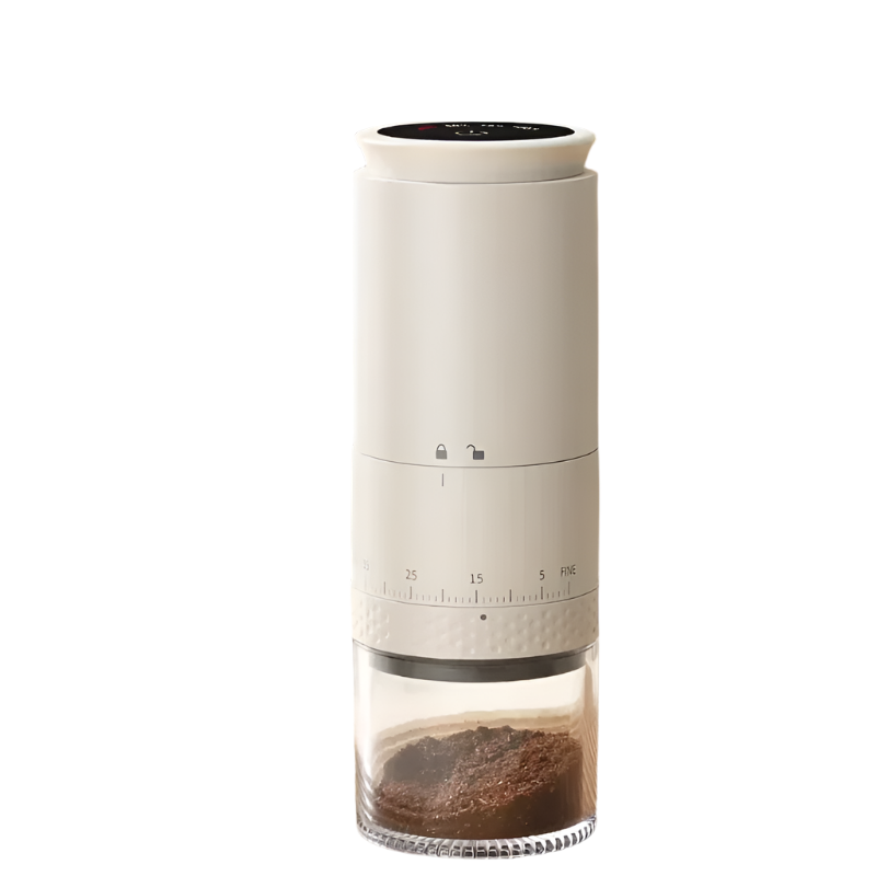 Rechargeable Coffee Grinder 38 Level Adjustable Conical Burr White