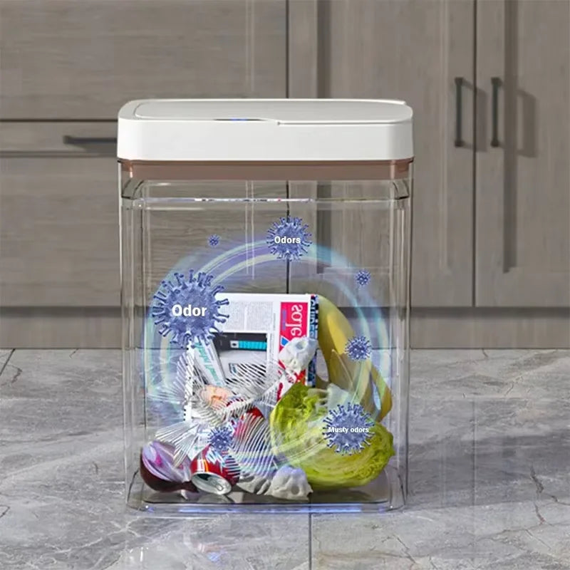 15L Smart Sensor Trash Can – Automatic Bagging, Battery-Powered (White)
