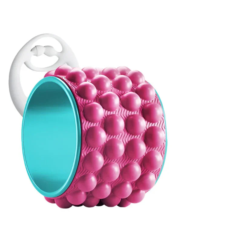 Yoga Wheel And Shoulder Roller – Deep Massage Pilates Circle, Rose Red
