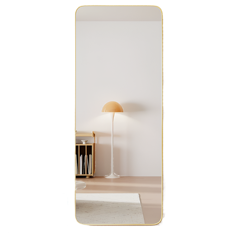 Champagne Gold Wall-Mounted Full Body Mirror | 30X120 Cm