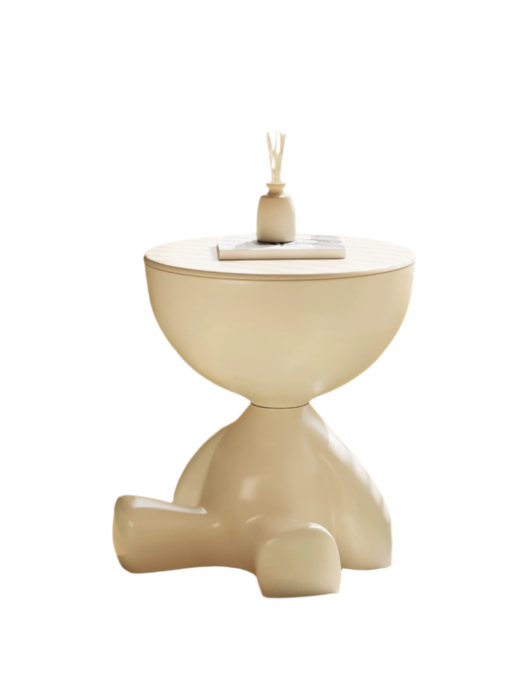 Cream White Creative Storage Side Table - 41Cm Height