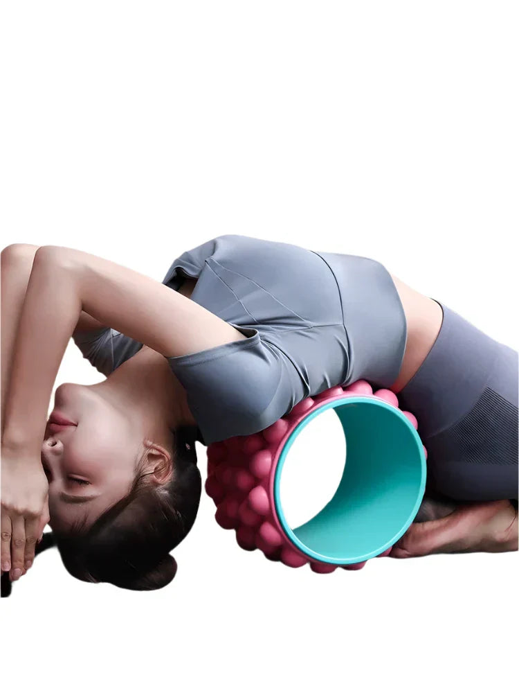 Yoga Wheel And Shoulder Roller – Deep Massage Pilates Circle, Rose Red