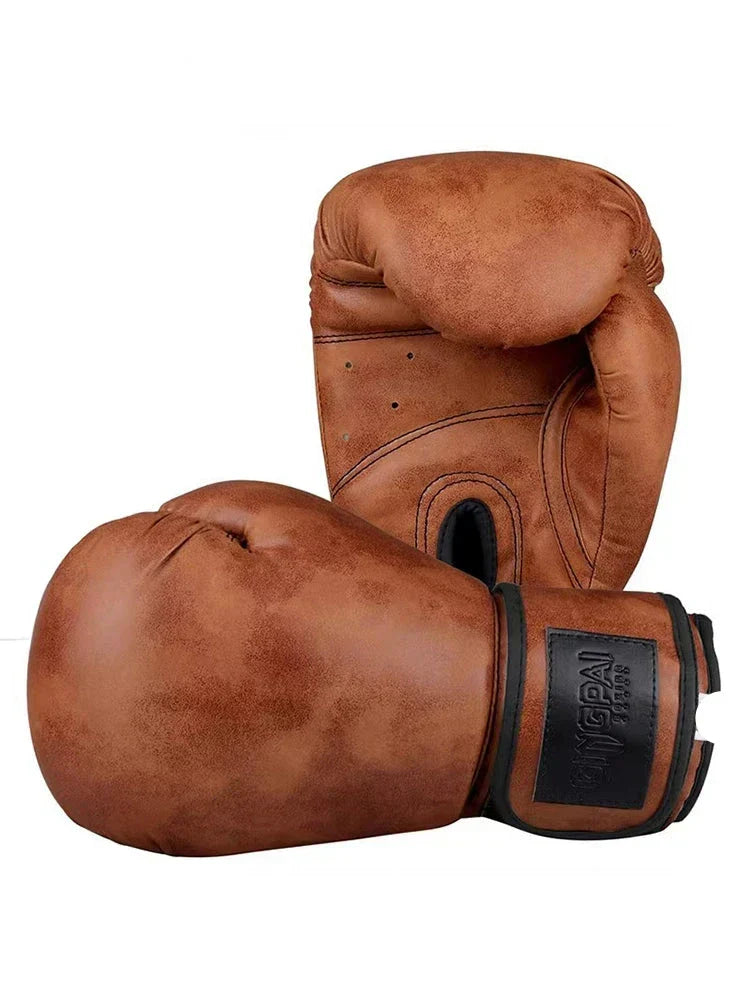12Oz Brown Leather Boxing Gloves For Sparring