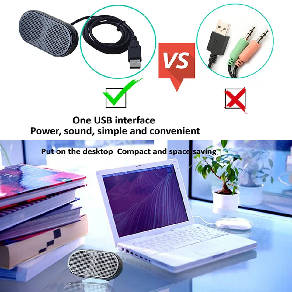 Portable Usb Mini Speaker Stereo For Pc & Ps4 (Black)