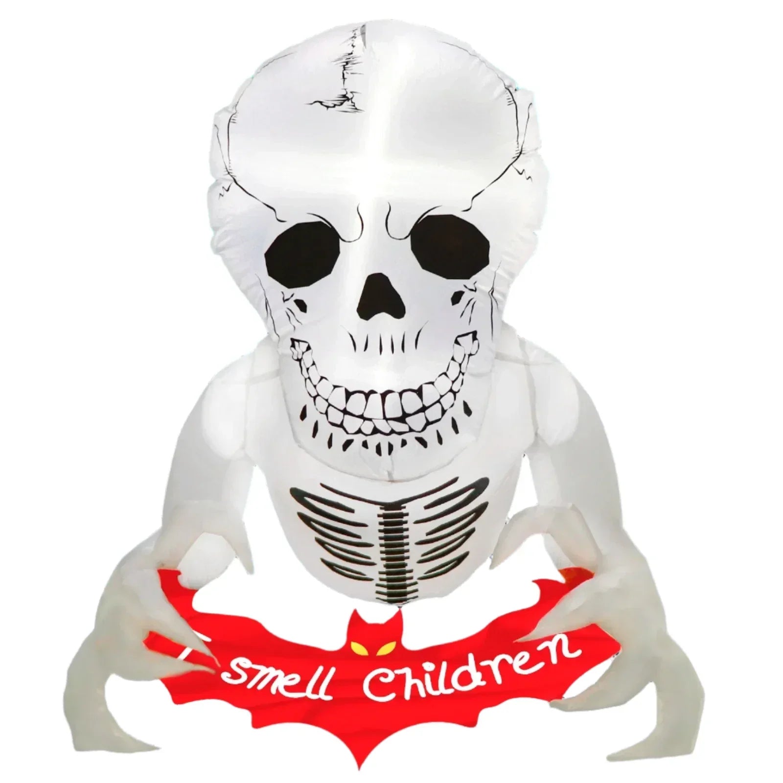 Halloween Inflatable Skull With Led Flying Skeleton