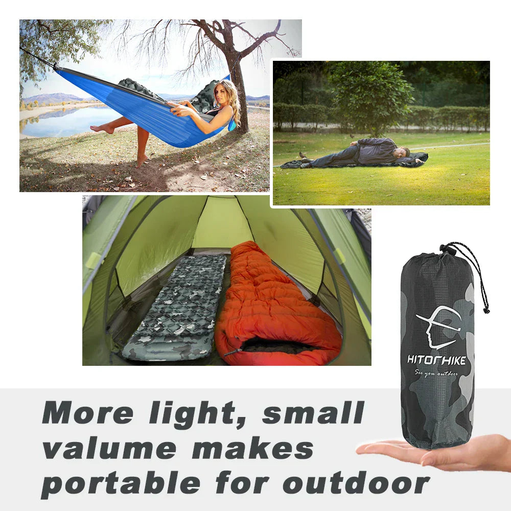 Outdoor Inflatable Sleeping Pad With Pillows For Camping