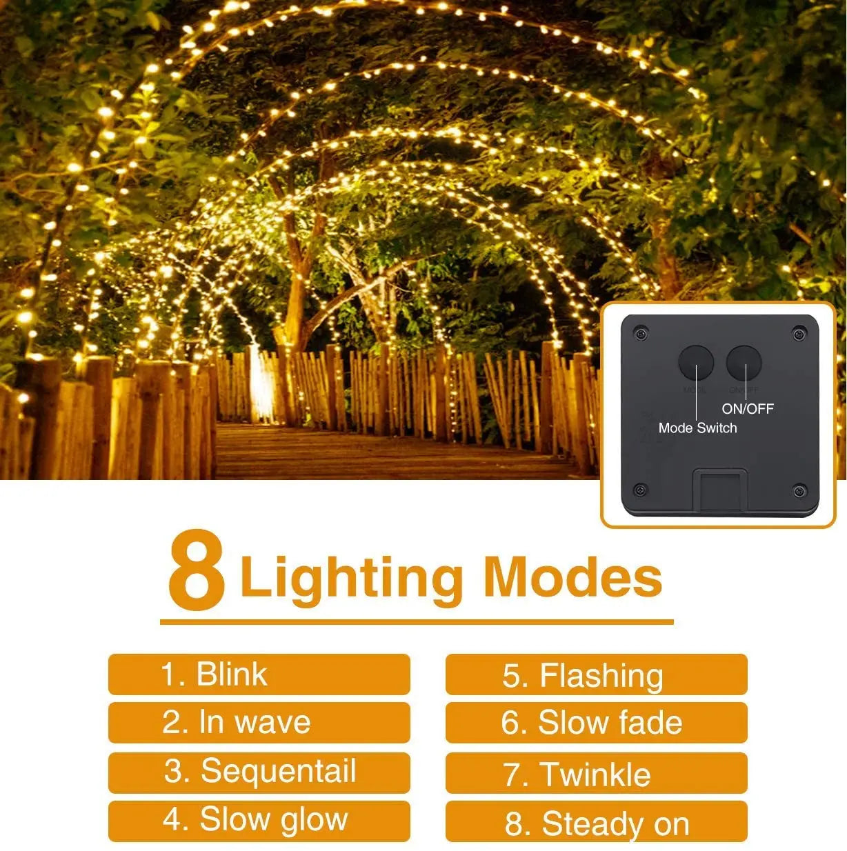 Waterproof Led Solar String Lights Outdoor