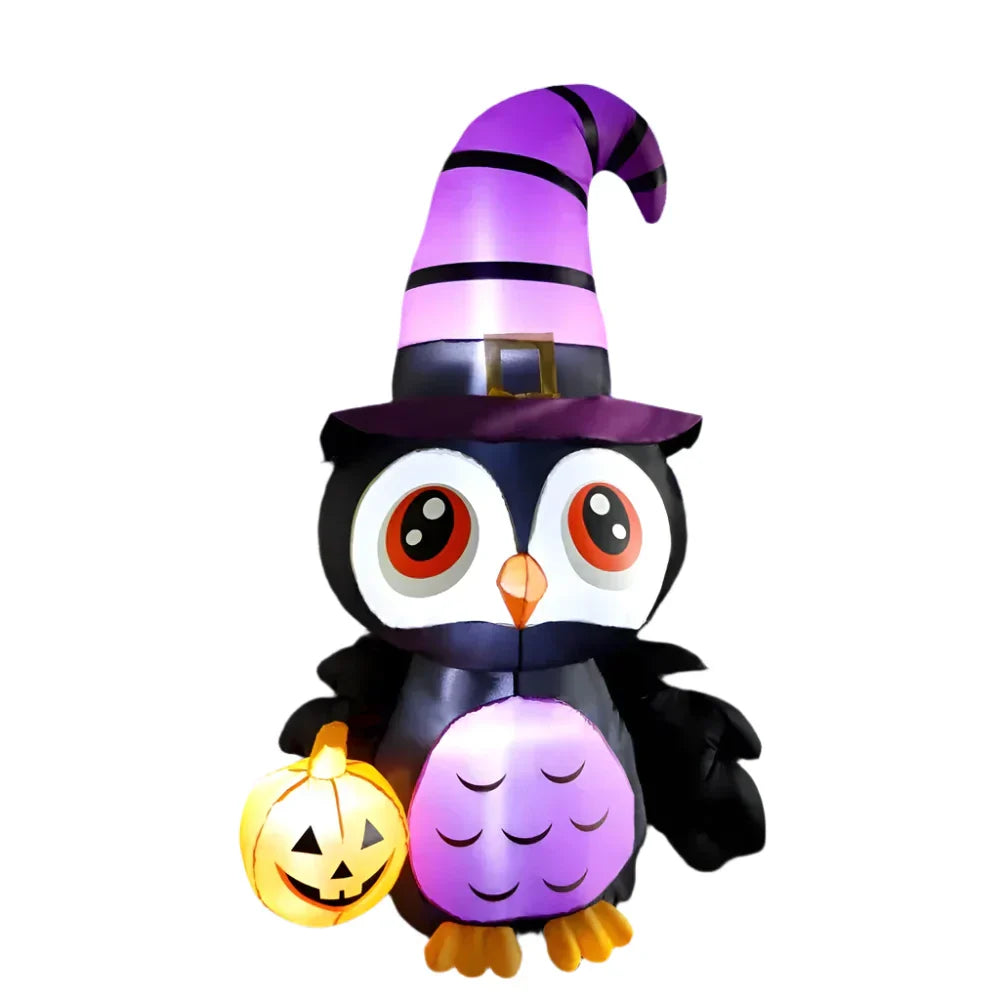 6Ft Inflatable Owl Halloween Yard Decoration With Led Lights