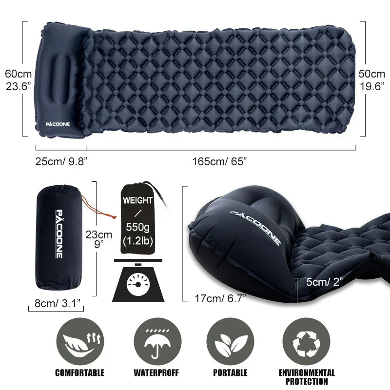 Ultralight Outdoor Camping Air Mattress With Pillow
