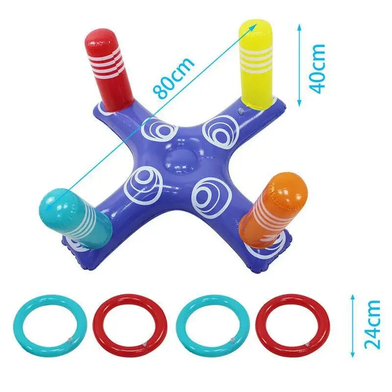 Inflatable Ring Toss Game Floating Pool Toys Set