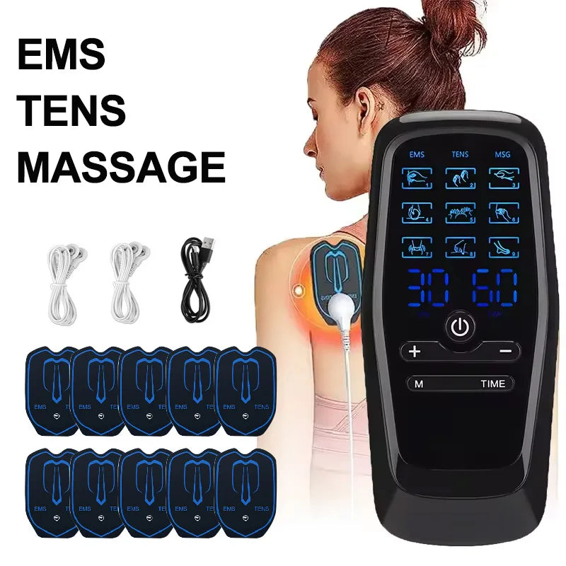Physiotherapy TENS & EMS Muscle Stimulator Digital Acupuncture Therapy Black