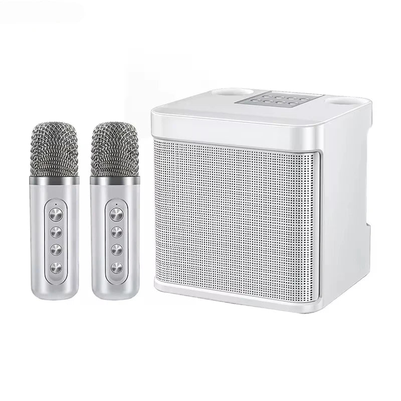 Portable Dual Microphone Karaoke Speaker System (White)