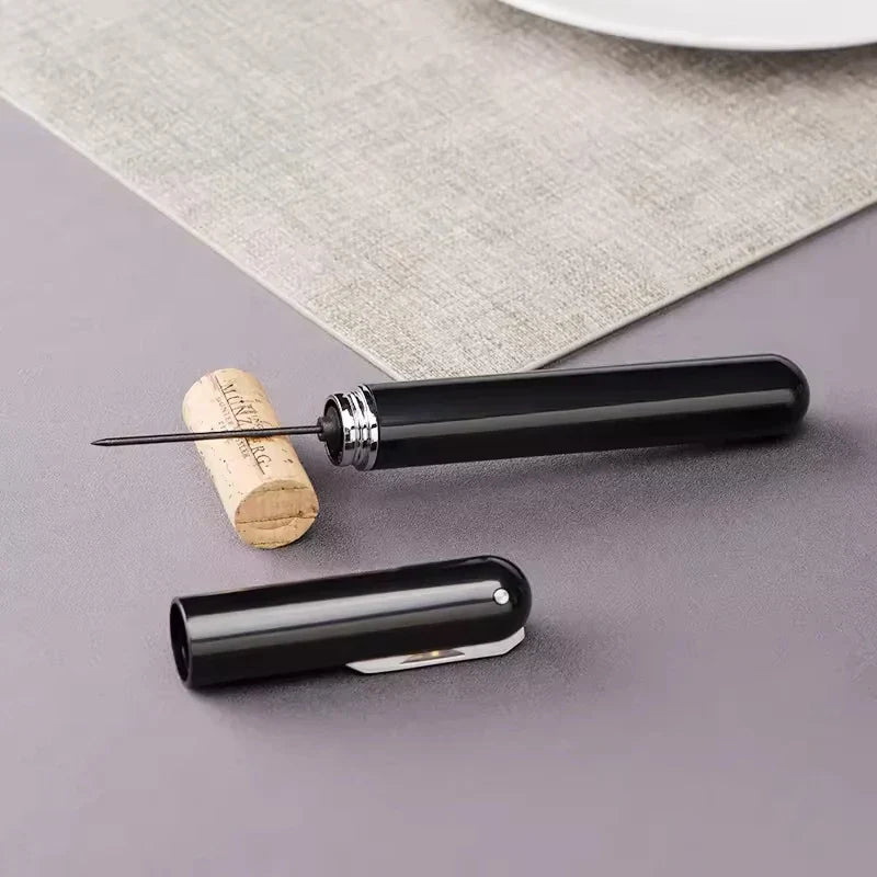 Portable 2-In-1 Air Pressure Corkscrew And Foil Cutter