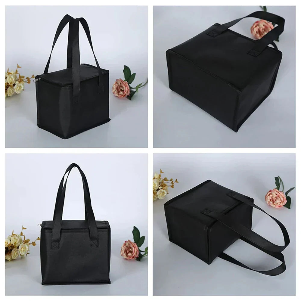 Portable Insulated Lunch Cooler Bag (Black)