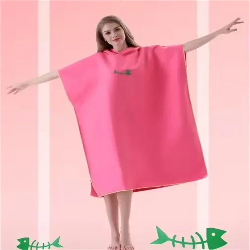 Quick-Drying Hooded Bathrobe For Swimming & Fitness