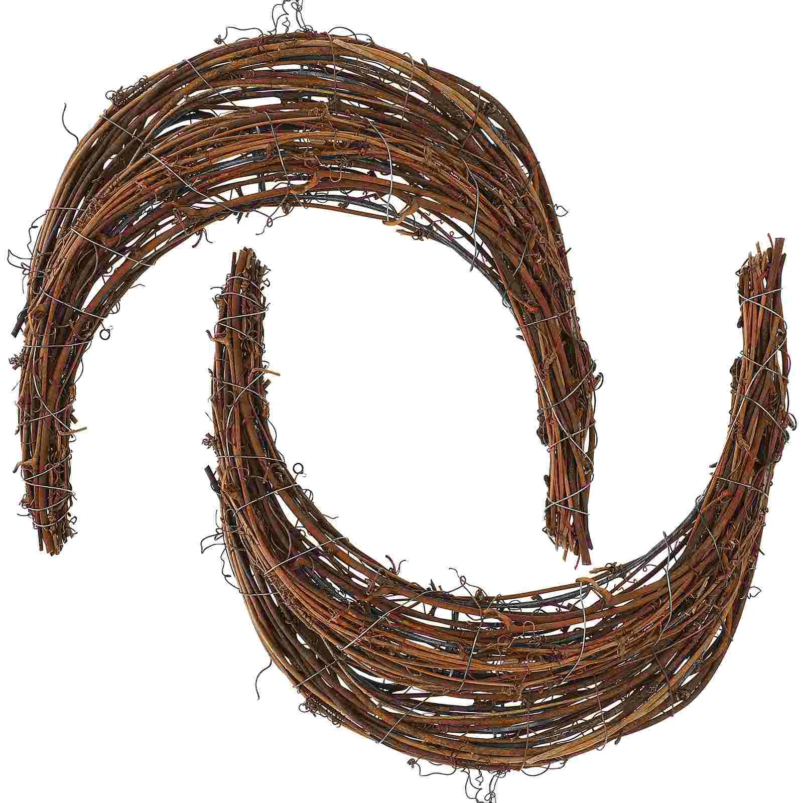 Moon Shaped Rattan Wreath Frames