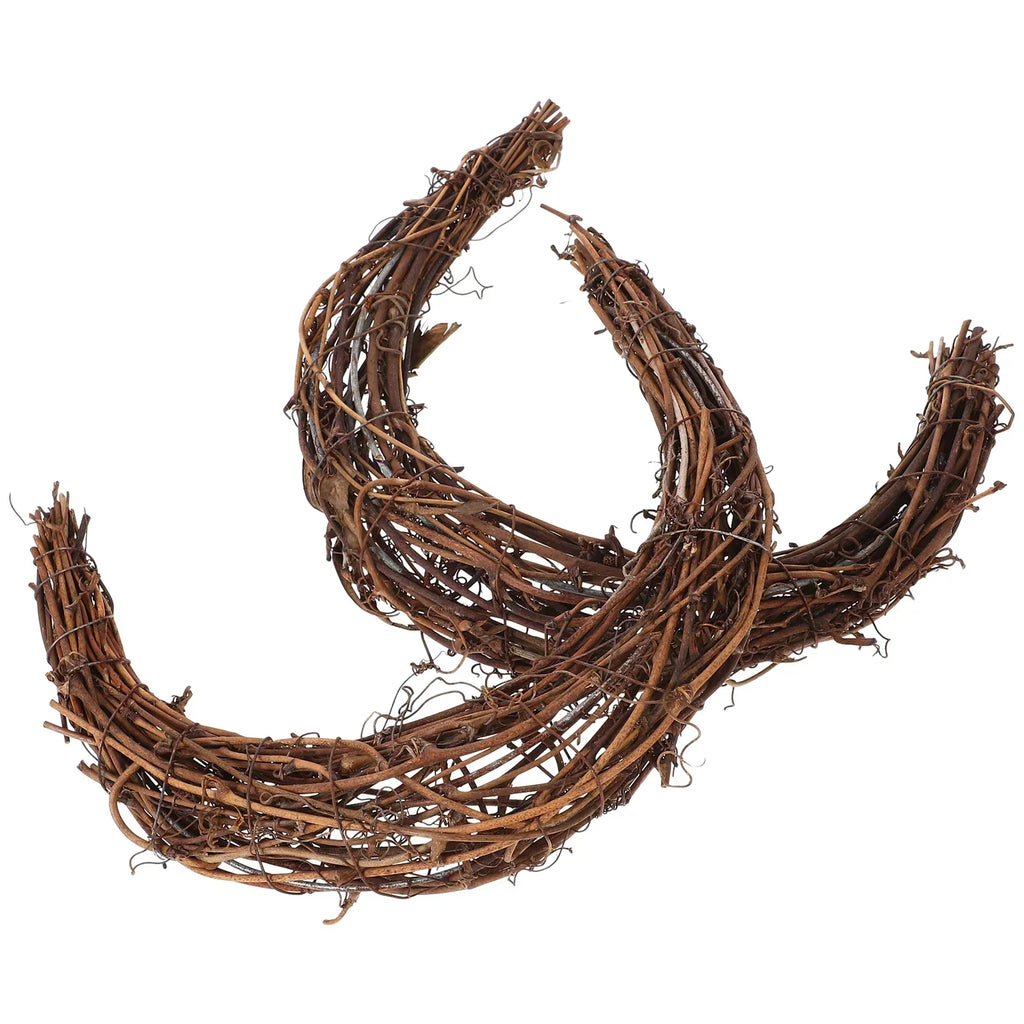 Moon Shaped Rattan Wreath Frames
