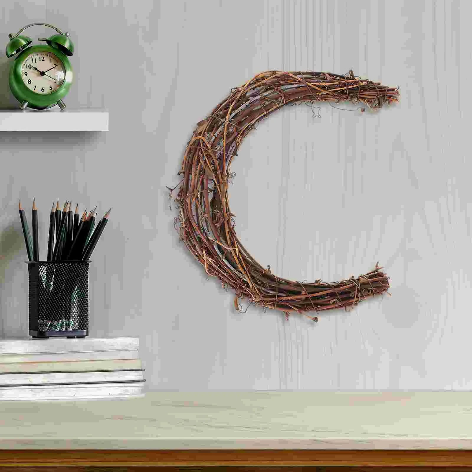 Moon Shaped Rattan Wreath Frames