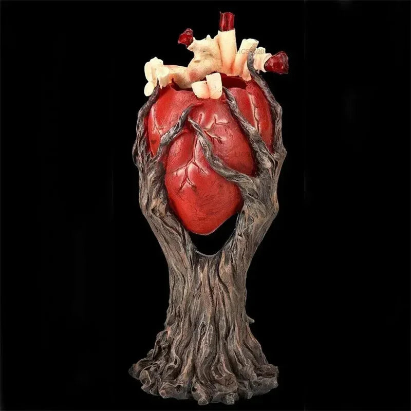 Red Anatomical Heart Tree With Greenman Trunk