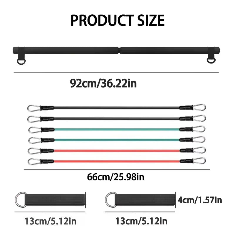 Resistance Band Pilates Stick Home Fitness Kit
