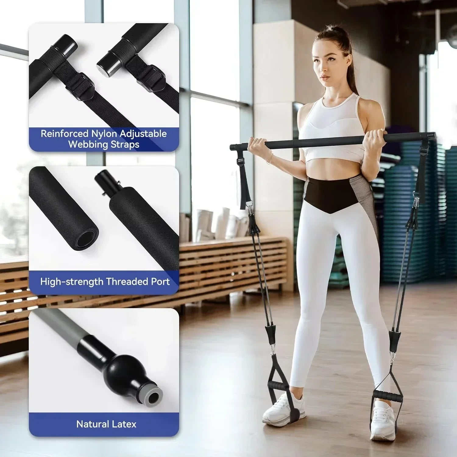 Resistance Band Pilates Stick Home Fitness Kit