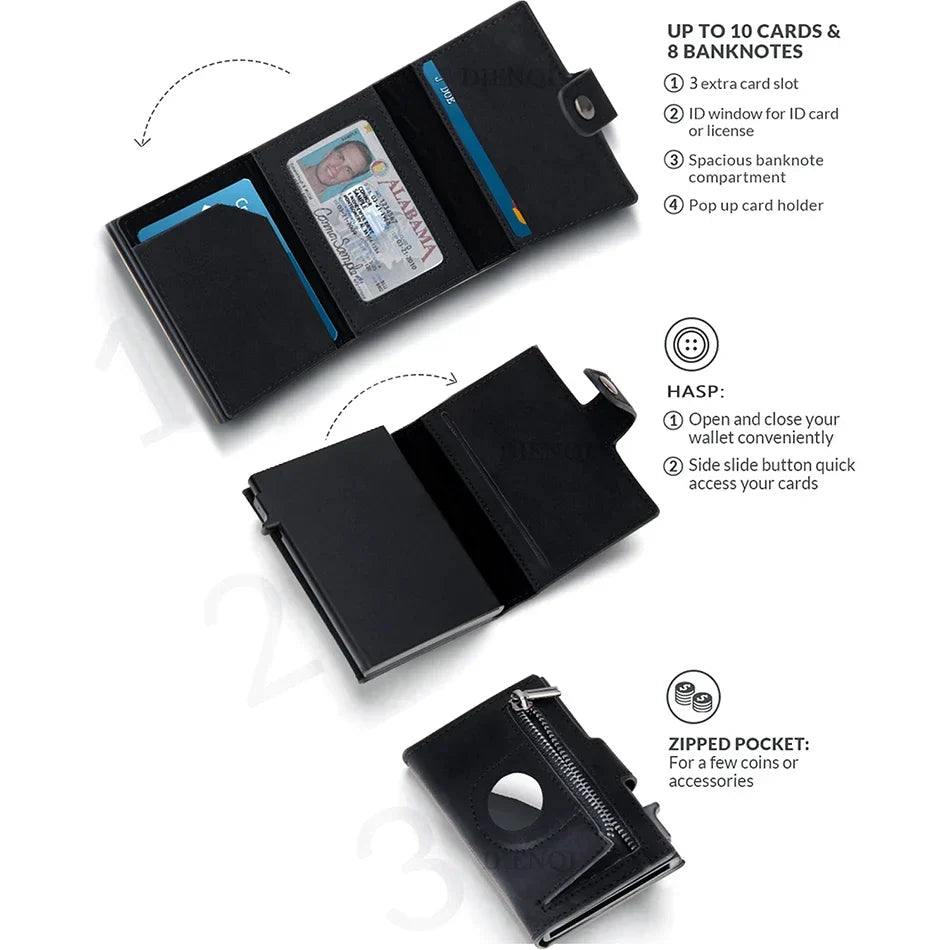 Rfid Fiber Slim Wallet For Men (Black)