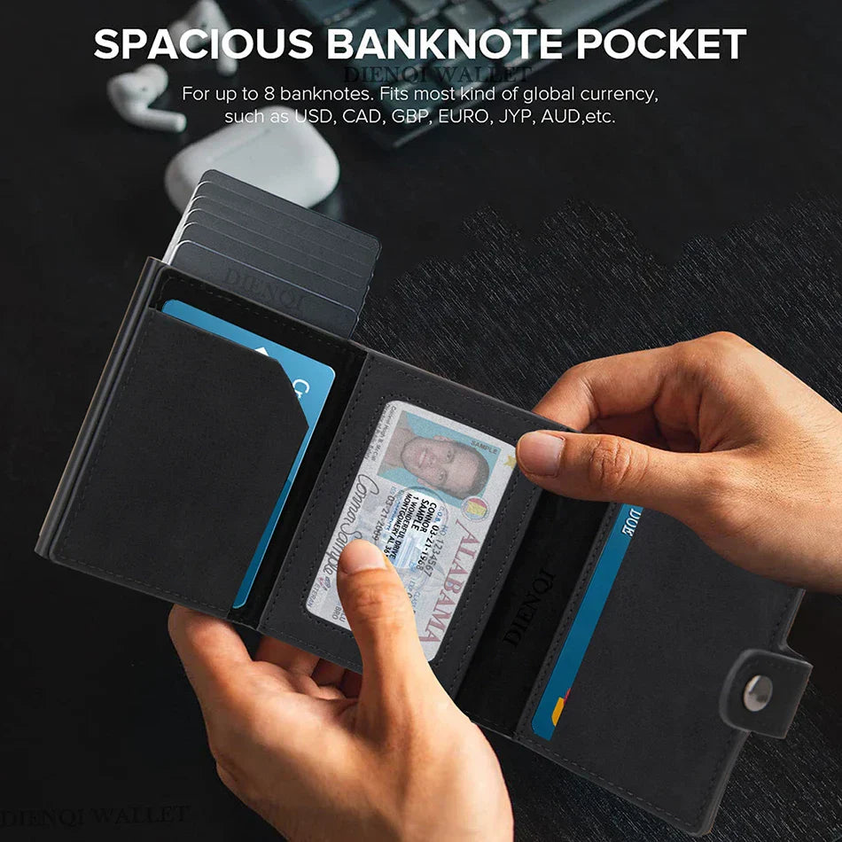 Rfid Fiber Slim Wallet For Men (Black)