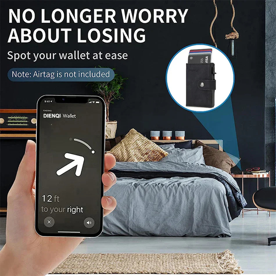Rfid Fiber Slim Wallet For Men (Black)