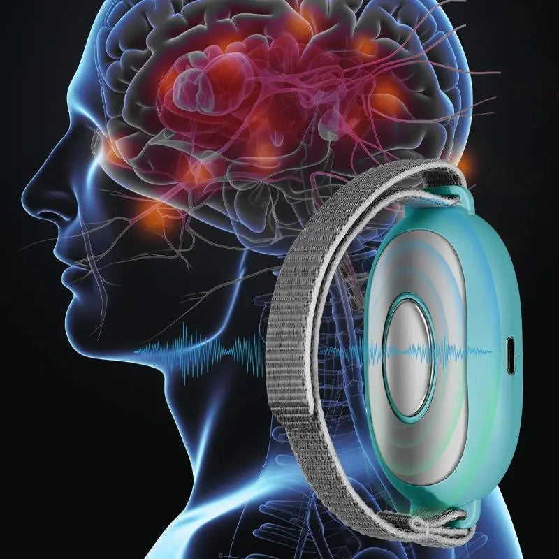 Microcurrent EMS Sleep Aid Device Palm Pulse Massager Blue