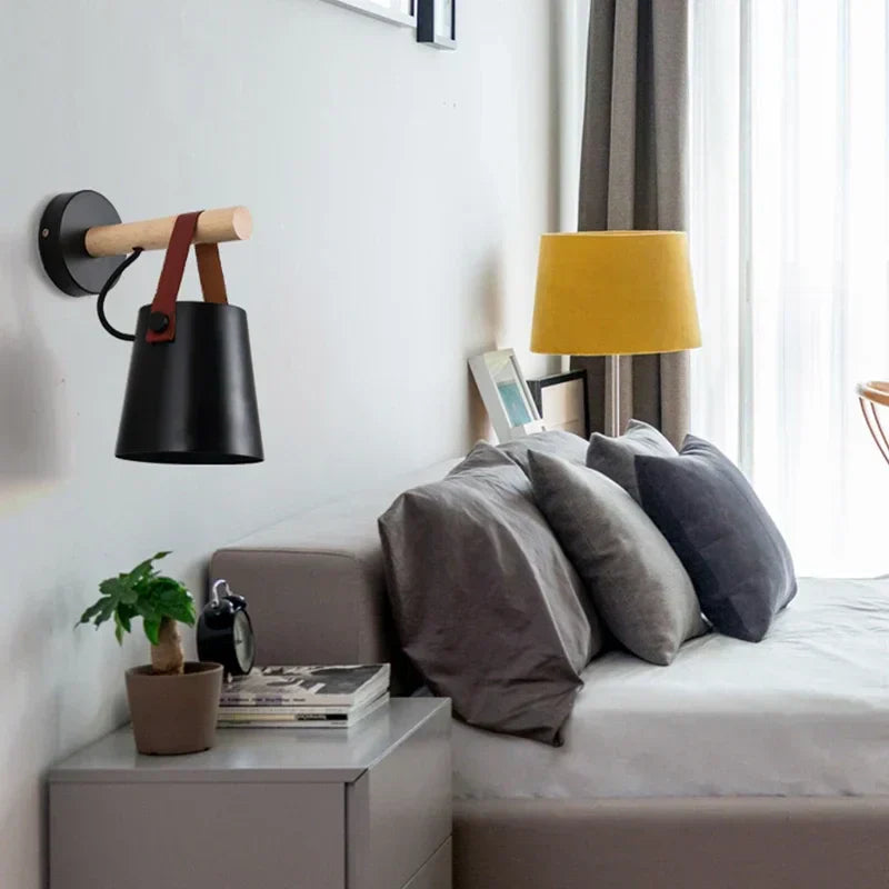 Nordic Modern Wooden Wall Lamp