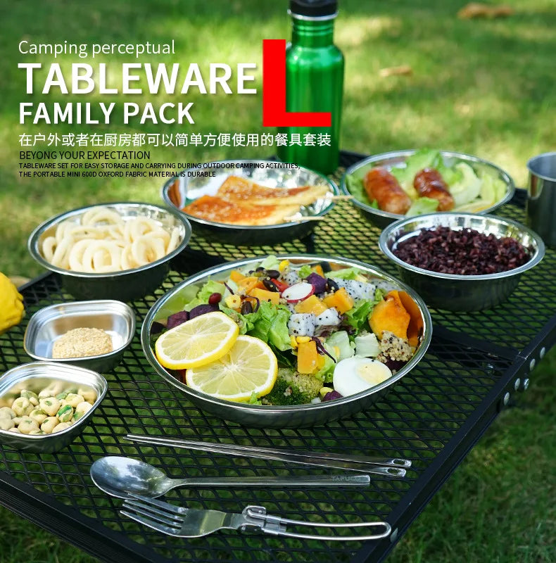 Camp Cooking Portable Dining Plate Set of 22