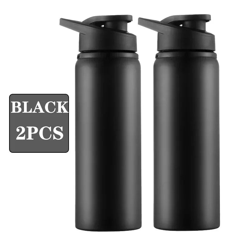 2pcs 600ml Sports Water Bottle Black
