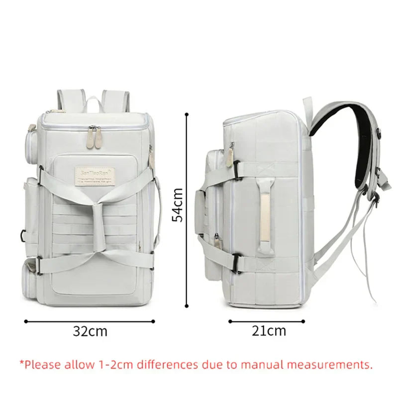 Gym And Travel Backpack Wet/Dry Separation Bag White