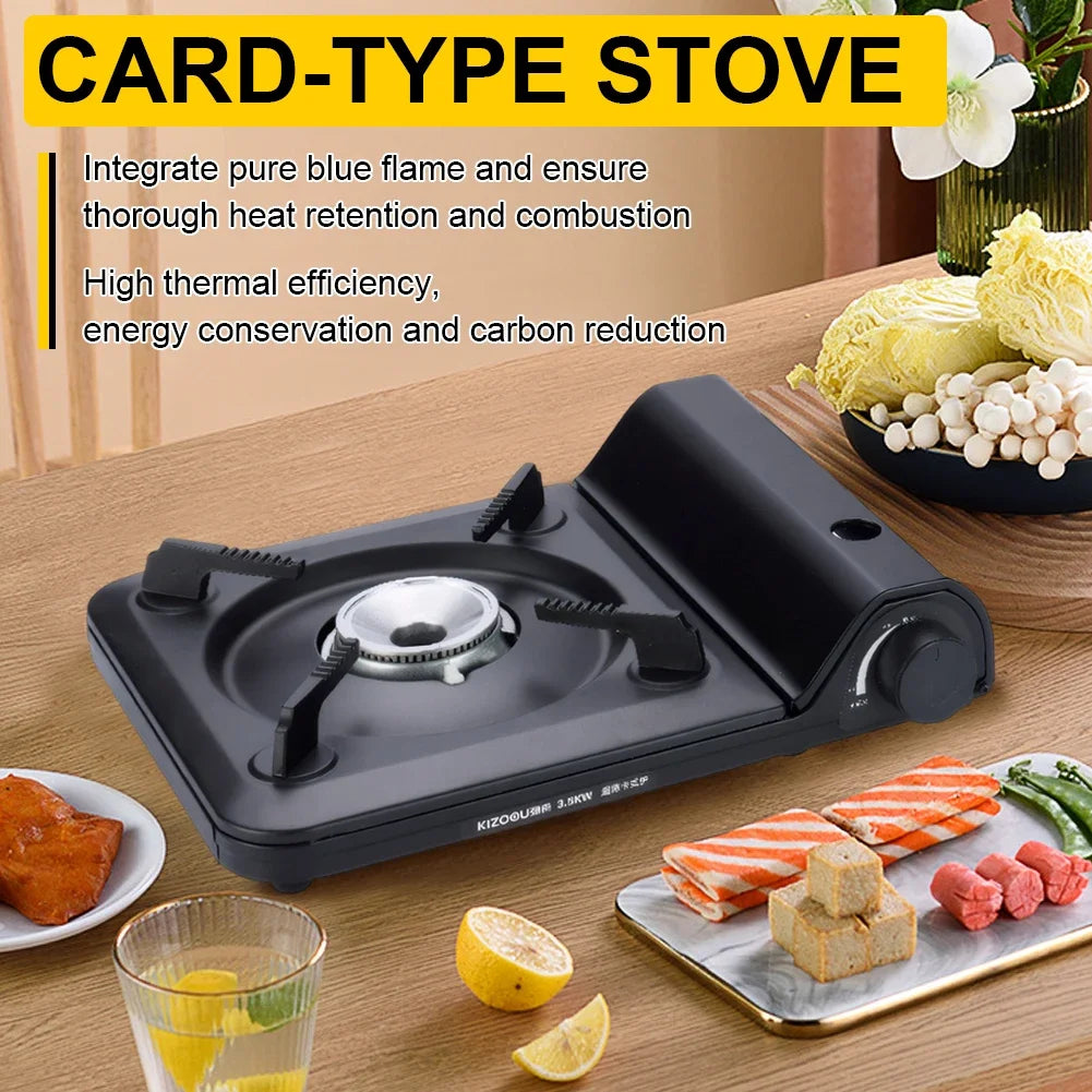 Single-Burner Camping Gas Stove Black