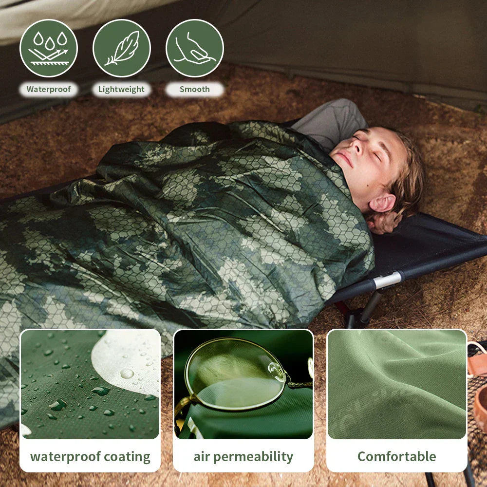Camouflage Ultralight Waterproof Sleeping Bag  Splicable 3-Season Green