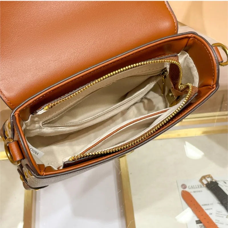 Womens Crossbody Box Bag Satchel with Flap Pocket