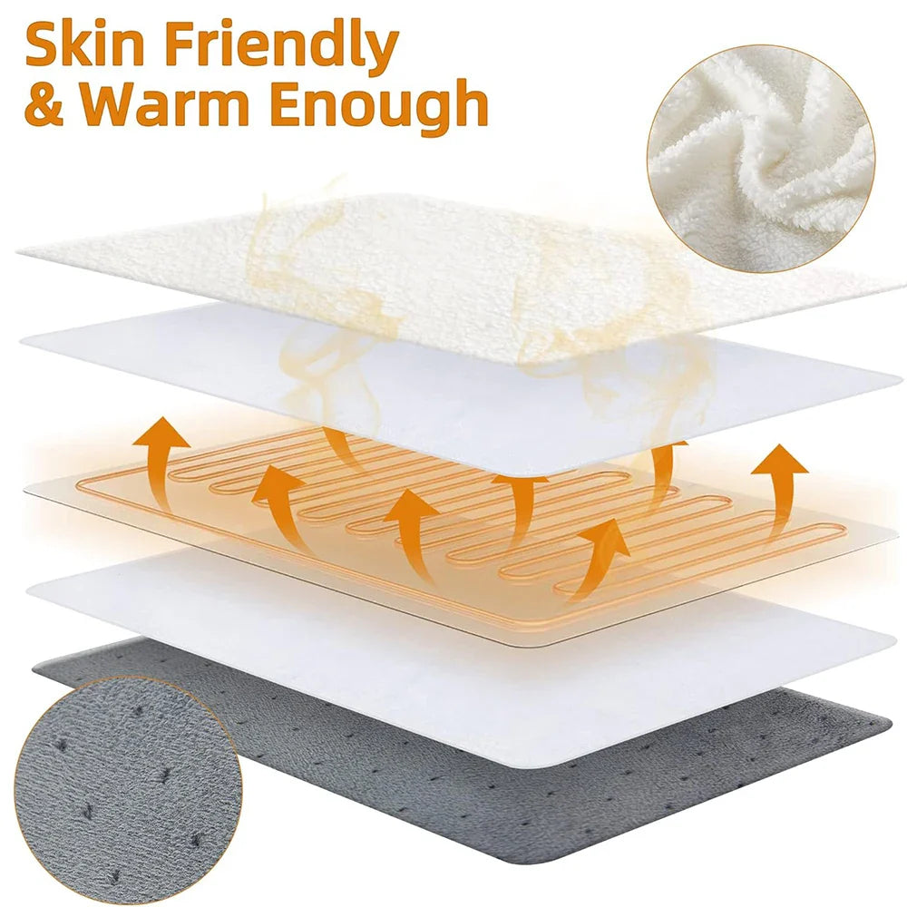 Electric Heated Foot Warmer Pad with 4 Heat Modes & Timer