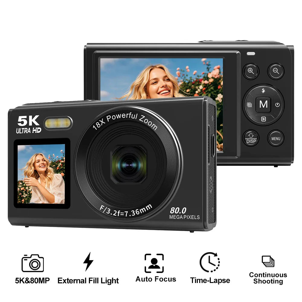 Dual Screen Digital Camera Black