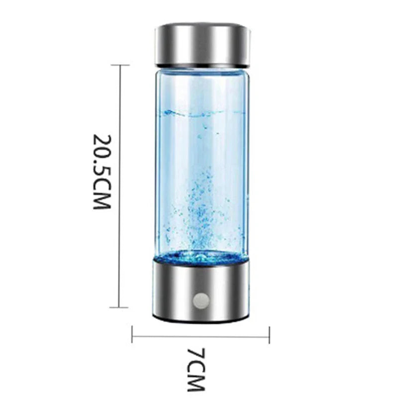 Portable Electric Hydrogen Water Bottle Silver