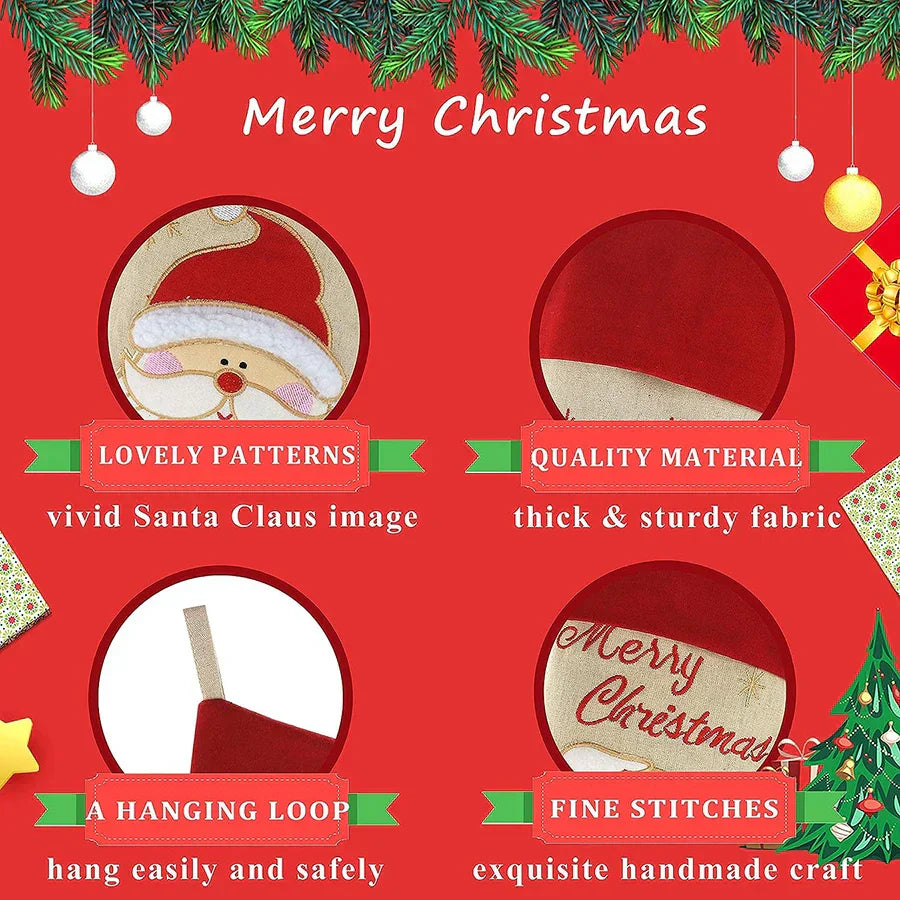 Set of 3 Festive Christmas Stocking Socks