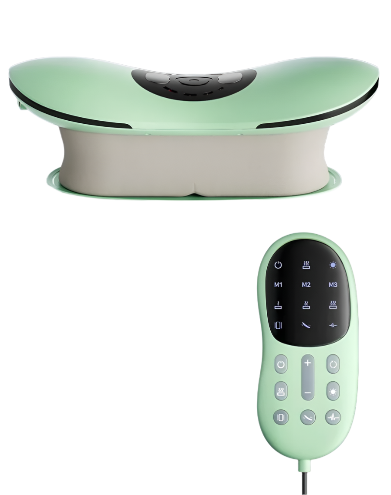 Rechargeable Electric Lumbar Traction Massager Adjustable Vibration Green