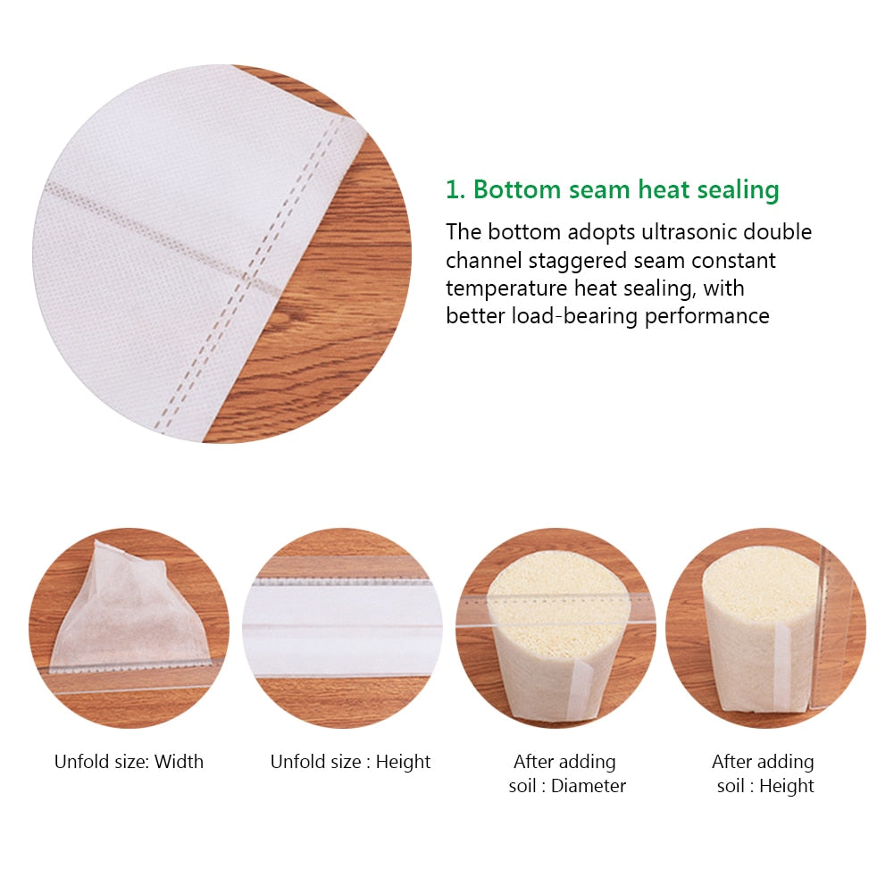 100Pcs Biodegradable Non-woven Seedling Pots